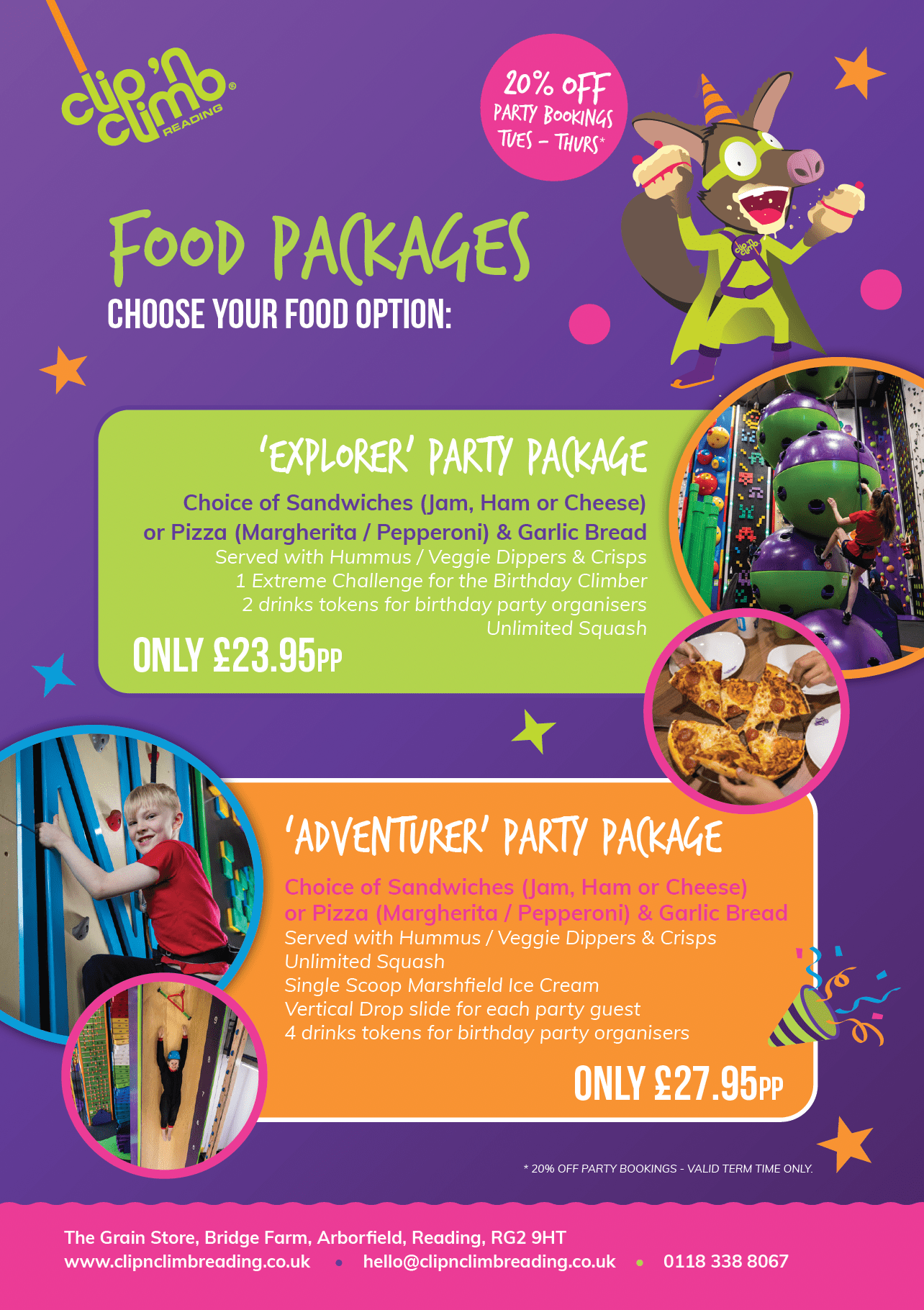 Groups, Parties and Events Clip 'n Climb Reading